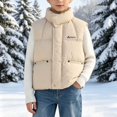 thumbnail image 6 of Hduncf Girls Quilted Puffer Vest, Warm Sleeveless Winter Jacket with Fleece Lining, Casual Outdoor Outerwear for Kids Beige 3-4 Years, 6 of 9