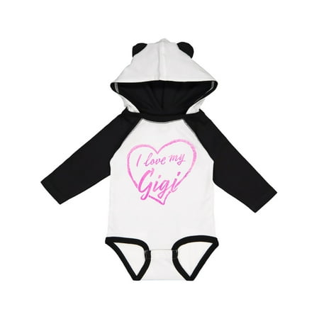 

Inktastic I Love My Gigi in Pink Chalk Heart Gift Baby Boy or Baby Girl Long Sleeve Bodysuit