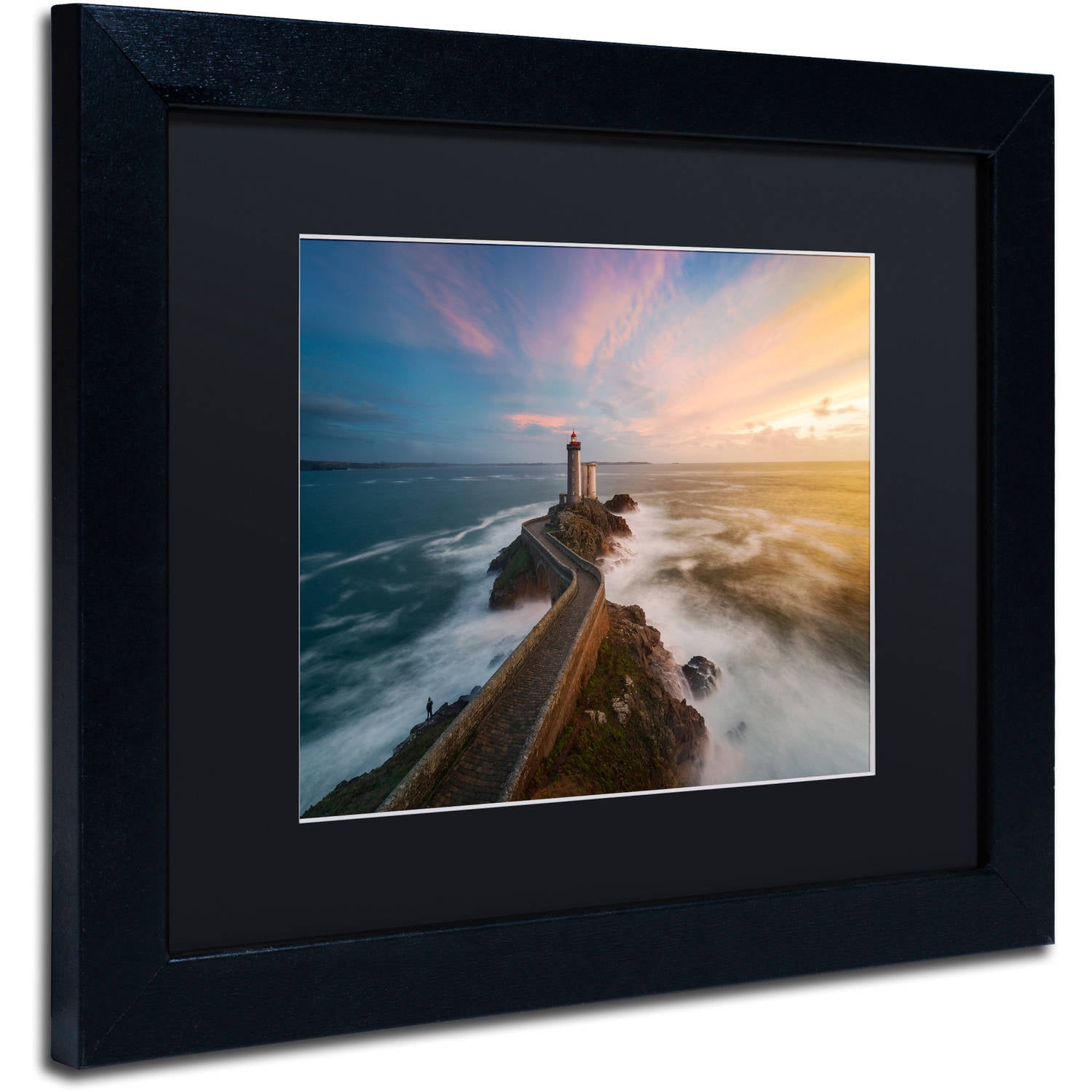 Trademark Fine Art "Last Rays in Brittany" Canvas Art by Mathieu Rivrin, Black Matte, Black Frame