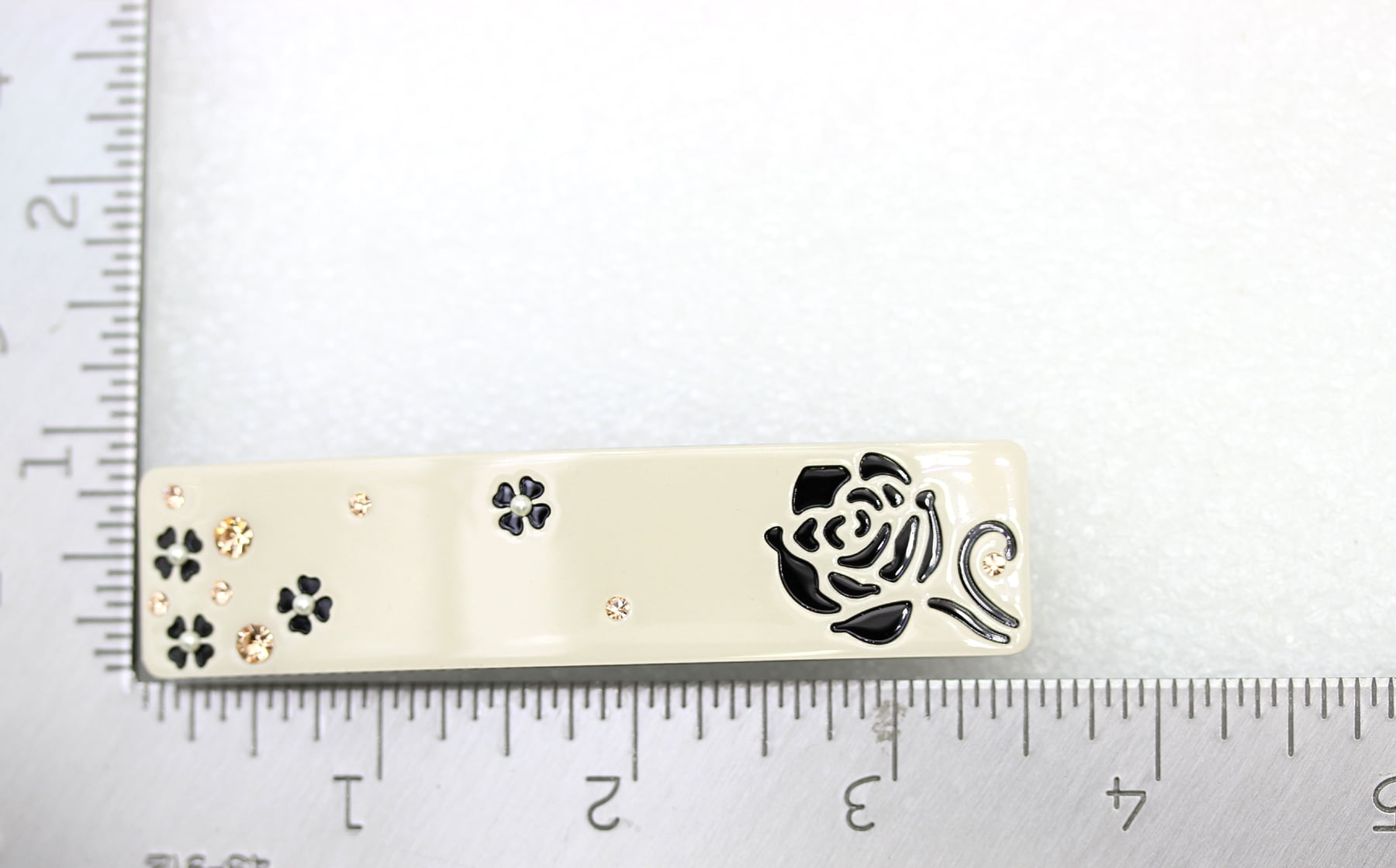 Faship Beige Cellulose Acetate Rose Floral Art Deco Hair Claws Clips