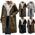 thumbnail image 6 of Qeaghou Womens Fleece Winter Coats 2025 Fashion Sherpa Liend Parka Jacket Casual Cozy Loose Fit Long Trench Coat with Hood, 6 of 7