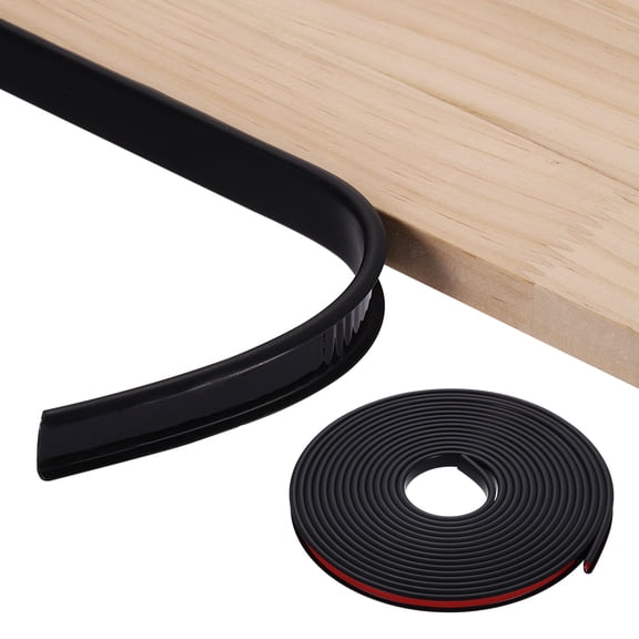 Uxcell U-Shape Edge Banding, 0.35 Inch x 19.7Ft TPE Self-Adhesive Veneer Edging Trim Furniture Flexible Corner Edge Protector for Cabinets Countertop Shelves Restoration, Black