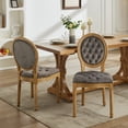 thumbnail image 3 of Dining Chairs Set of 2 French Style Nailhead Trim Velvet Fabric,Kitchen & Dining Room Chairs with Wood Legs (2 Pieces, Gray), 3 of 11