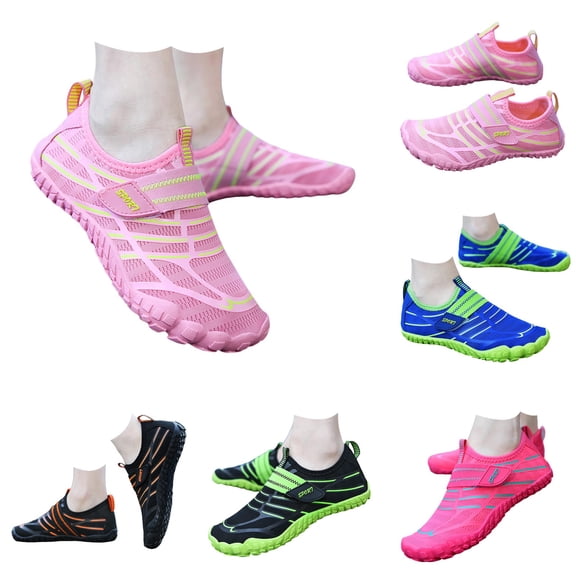 Shadoumai Kids Water Shoes Wide Toe Box Barefoot Quick Dry Non- Aqua Shoes for Boys Girls Toddler Beach Swim Pool