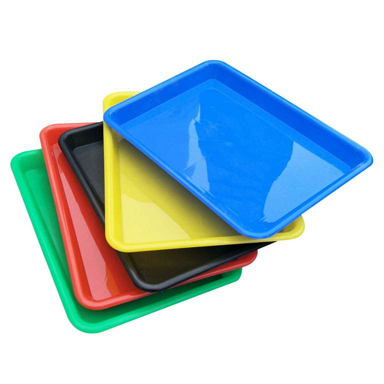 20 Pcs Plastic Art Trays, 5 Color Activity Craft Tray, Art Trays for Kids,  Kinetic Sand Tray, Small Plastic Trays for Classroom, Crafts, Beads (9.6 x