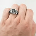 thumbnail image 3 of K-KED Vintage Black CZ Skull Chain Ring Stainless Steel Gothic Skull Men's Biker Ring-14, 3 of 6