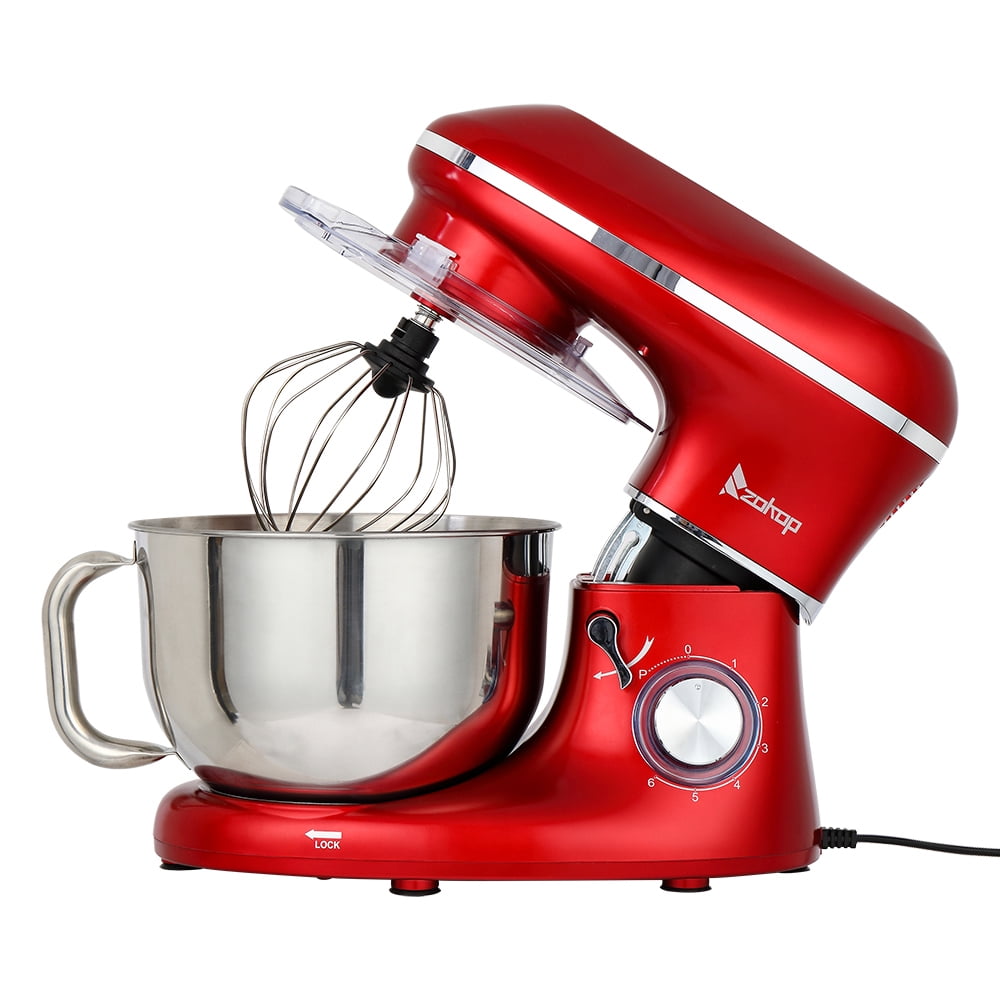 Kepooman 5.5L 660W Mixer for Kitchen, Head Stand Mixer, Mixing Pot with Handle, Red Kepooman 5.5L 660W Mixer for Kitchen, Head Stand Mixer, Mixing Pot with Handle, Red