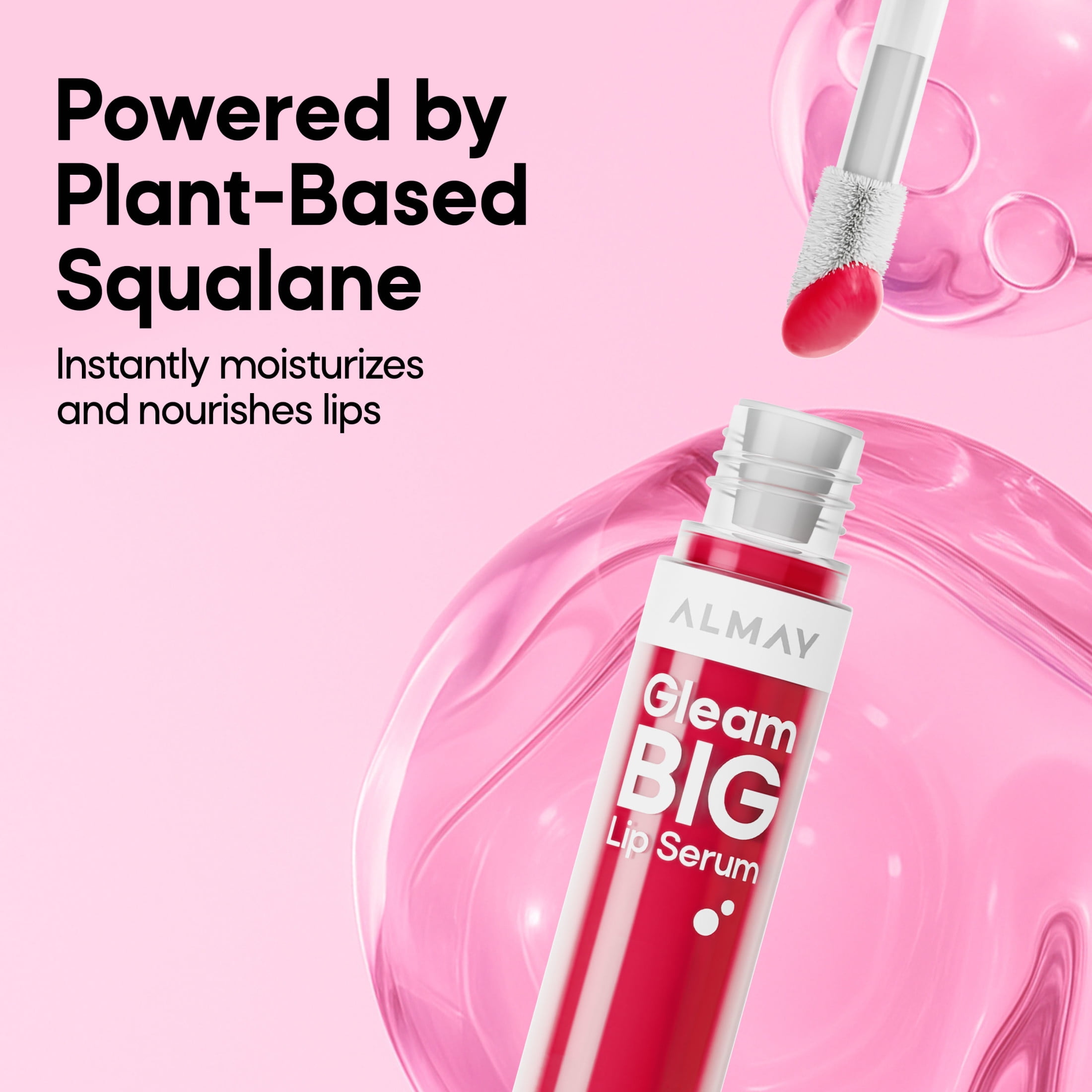 Almay Gleam Big™ Lip Serum, Hydrating Oil, High-Shine, Hypoallergenic, Non-Sticky, 300 Make Your Mauve, 0.13 fl oz