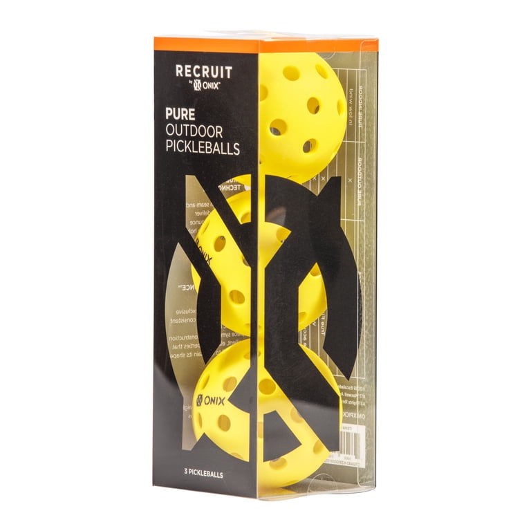 Onix Recruit Pure Outdoor Pickleballs, 3-Pack Yellow photo 6