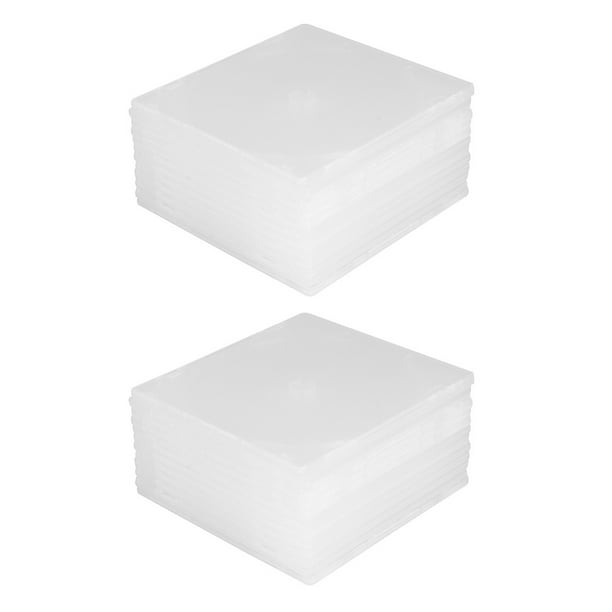 20 cajas transparentes para CD y DVD individuales, organizador de almacenamiento delgado y transparente