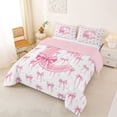 thumbnail image 2 of Erosebridal Cute Bow Initial C Girl Queen Comforter Set 3pcs,Pink Bow Tie Letter Monogrammed Bedding Comforter Set For Teens,Pink Reversible, 2 of 6
