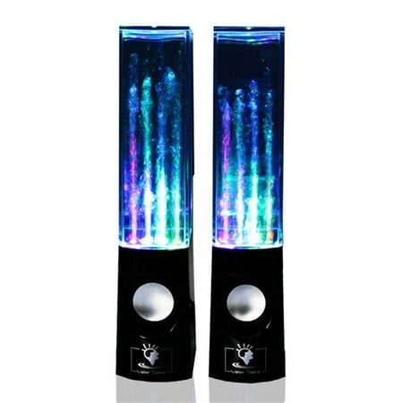Eutuxia Colorful LED Dancing Water Speaker. Compatible w/All Music Player, Computer, Laptop, Smartphone, Android, iPhone, iPod & More. Enjoy Listening to Music w/Fountain Speakers. [3.5mm /
