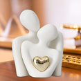thumbnail image 5 of LAMIRO Ceramic Couple Hug Figurine with Golden Heart Men Women Embrace Statue Sculpture Living Room Bedroom Desktop Decoration Wedding Anniversary Gifts, 5 of 7