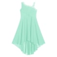 thumbnail image 5 of Miutii Kids Girls Sleeveless Chiffon Junior Bridesmaid Dresses Shiny Sequins Asymmetrical Hem Evening Mint Green 12, 5 of 6