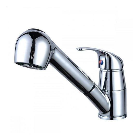 Kitchen Sink Chrome Single Handle Mixer Tap Swivel Pull Out Spray Faucet Spout