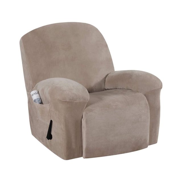 EIGTHTAIL Housse Extensible en Velours pour Fauteuil Inclinable 1 Pce Housse Douce pour Fauteuil Inclinable Housse de Fauteuil Inclinable Protecteur pour Fauteuil Inclinable - Bleu Paon