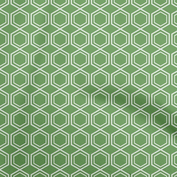 oneOone Viscose Chiffon Light Green Fabric Geometrical Sewing Material Print Fabric By The Yard 42 Inch Wide
