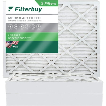 

Filterbuy 17.5x23.5x4 MERV 8 Pleated HVAC AC Furnace Air Filters (3-Pack)