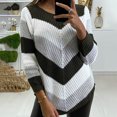 thumbnail image 2 of Blusa de suéter de color sólido con cremallera de manga larga con cuello en V clásico para mujer Pompotops gfhjh5356, 2 of 4