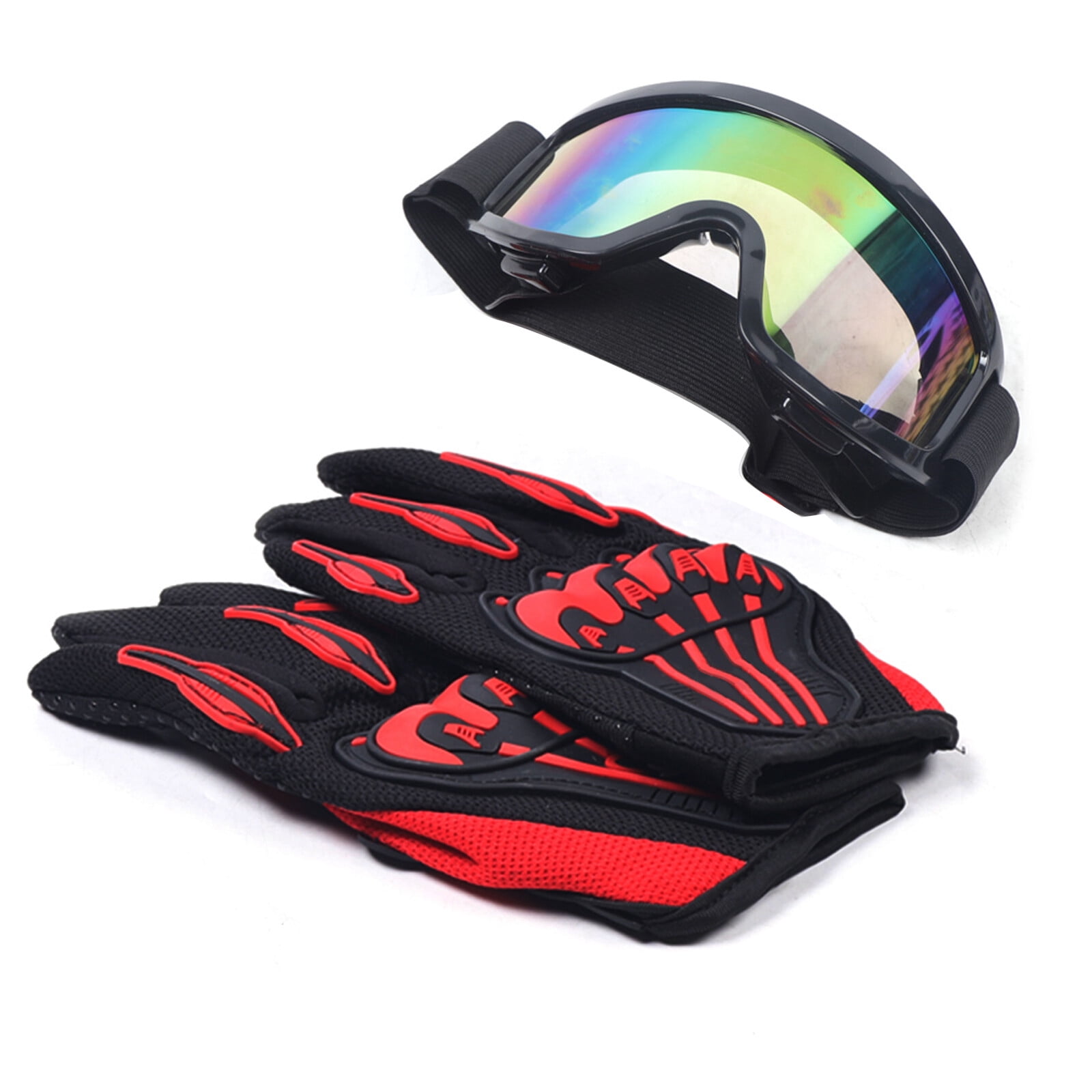 DOT Motorcycle Adult Helmet +Goggles +Gloves Motocross MX ATV Dirt Bike Off-Road