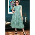 thumbnail image 3 of Sea Breeze Delight,Traditional  Party Wear Georgette Embroidery Mirror Work Frock For Girls, 3 of 3