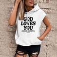 thumbnail image 1 of TINZ Sweat à Capuche Mode Grande Taille pour Femmes Manches Courtes Blouse Ample Haut de Plage Course 4x Tops pour Femmes Baseball Grande Taille pour Femmes 2TG, 1 of 3
