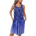thumbnail image 3 of HomeGardon Nightgowns for Women,Summer Dresses Women Print with Pockets Sleep Shirts Sleeveless Sleepwear Pleated Front Nightshirt Round Neck Nightdress,S-XXL, 3 of 5