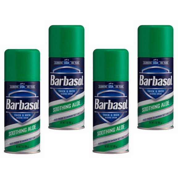 4 Pack Barbasol Shave Cream, 7 Ounce (Soothing Aloe)