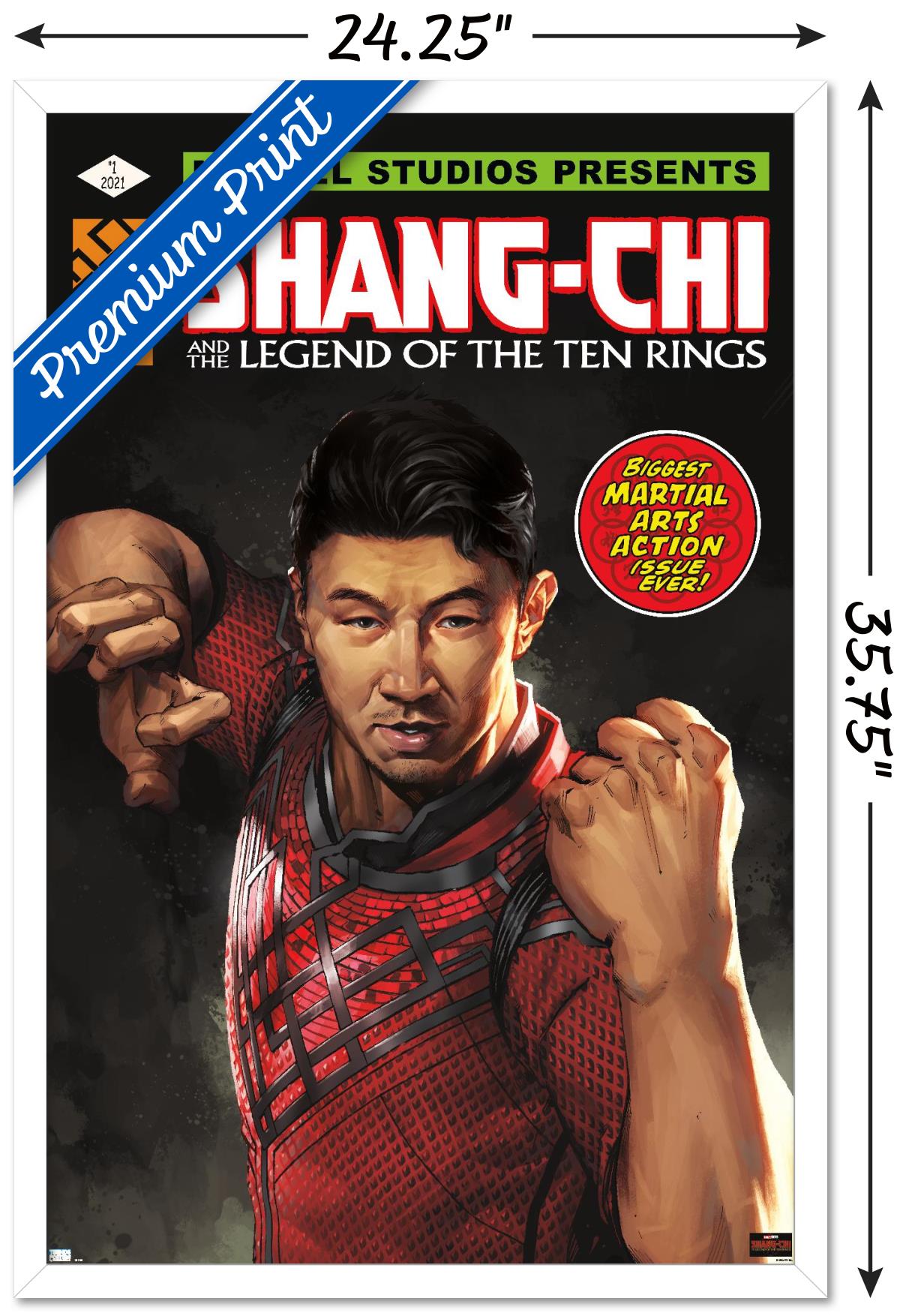Marvel Shang-Chi and the Legend of the Ten Rings - Action Issue Wall Poster, 22.375" x 34", Framed