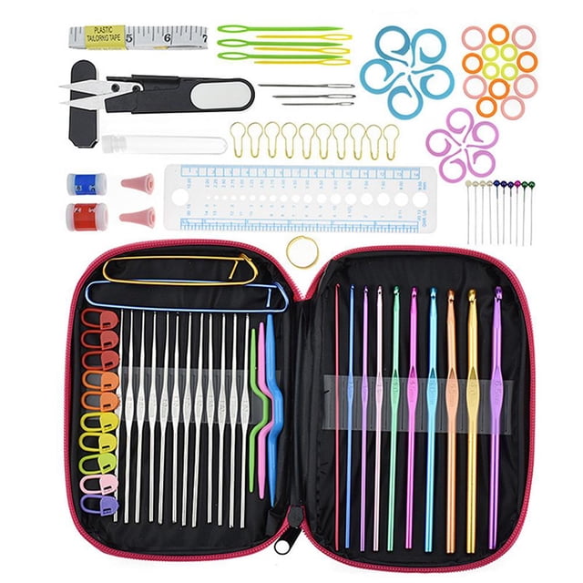 Btafrte Juego Agujas Coser Punto para Suéter Con Ganchos Ganchillo Aluminio para Bricolaje (100 Uds)