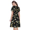 thumbnail image 2 of Bixox Robe d'Été à Manches Courtes pour Femmes Robe Ample Longueur Genou avec Poches-Daisy, 2 of 7