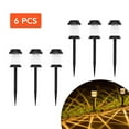 thumbnail image 1 of HYTX HY-SLED04-BK 6 Piece Waterproof Solar LED Outdoor Pathway Lights, Black, 1 of 1