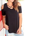 thumbnail image 2 of T-Shirt à Manches Courtes à Col en V pour Femme d'Été, 2 of 6