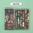 thumbnail image 1 of Bolígrafo de Gel Kawaii de 0,5mm, accesorios de oficina retráctiles para estudiantes, suministros escolares de dibujos animados, papelería, 6 uds. Por juego, 1 of 4