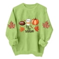 thumbnail image 4 of YFNNUP Women's Halloween Sweatshirts Tis The Season Pumpkin Football Graphic Pullover Tops Fall Crewneck Long Sleeve Shirts Green,XL, 4 of 6