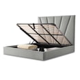 thumbnail image 2 of Rose King Velvet Lift Up Storage Bed - Gray, 2 of 6