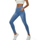 thumbnail image 2 of TaTaai Women's All Season Solid Color Faux Denim Long Pants Elastic Waist Slim Fit with Convenient Pockets Casual Versatile Comfortable Jean Trousers Gift, 2 of 5