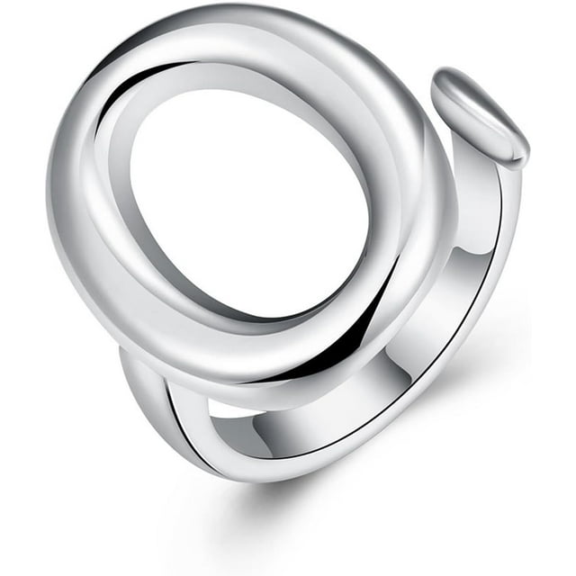 Handmade Rings 925 Sterling Silver Statement Rings Adjustable Chunky Stacking Band Ring for Women Girls