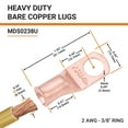 thumbnail image 2 of SELTERM 2 AWG 3/8" Ring Battery Cable End Terminal Lugs Bare Copper 10ea, 2 of 3