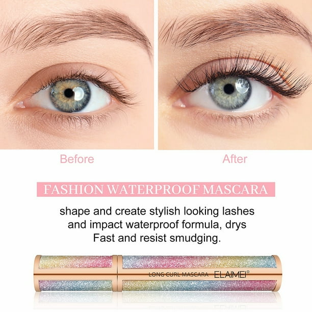 Elaimei Twinkle Starlight Mascara Makeup, Mascara a prueba de agua aumenta el volumen de las pestañas, longitud waterproof mac Elaimei Twinkle Starlight Mascara Makeup, Mascara a prueba de agua aumenta el volumen de las pestañas, longitud