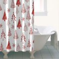 thumbnail image 4 of Red Christmas Tree Pattern Shower Curtain 36"x72" ,Bathroom Decorative Shower Curtains Set with 12 Hooks,Modern Waterproof Washable Shower Curtain, 4 of 6