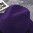 thumbnail image 3 of Womens Classic Wide Brim Fedora Hat Floppy Panama Hat with Belt Buckle, 3 of 7