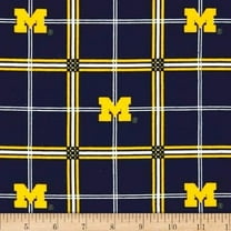1 Yard - Univeristy of Michigan Wolverines Plaid Flannel Cotton Fabric (Great for Quilting, Sewing, Craft Projects, Throw Pillows & More) 1 Yard X 44" Wide