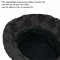 thumbnail image 5 of Women's Winter Plush Fluffy Bucket Hat Warm Faux Fur Lining Cozy Wide Brim Cap Check Black, 5 of 5