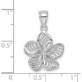 thumbnail image 3 of 14K White Gold Beaded And Polished Plumeria Flower Charm (21.35 X 15.8) Made In United States c4823w, 3 of 5