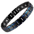 thumbnail image 1 of Bracelets Magnétiques pour Hommes Arthrite Acier Inoxydable Bracelet Noir 8.5 Pouces Réglable, 1 of 15