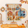 thumbnail image 4 of Hello Autumn Kitchen Window Curtains and Valances Set 36 Inch, Fall Truck Pumpkins Gnomes Maple Tree Short Tier Curtain for Cafe Living Room Bathroom, Vintage 3 Pieces Set Kitchen Decor, 4 of 6