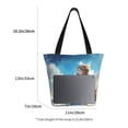 thumbnail image 3 of Salouo Blue Sky Winged Cat for Shoppers Tote for Women Foldable Handbags with Big Capacity Casual One-Shoulder Shopping Bag Hobo Bags Fit for Office/Shopping/Park, 3 of 6