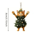 thumbnail image 7 of Wooden Christmas Cat Ornaments Flat 2D Holiday Tree Decorations With Hanging Rope, 7 of 7