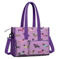 thumbnail image 2 of Teacher Tote Bag,Cute Cartoon Dachshund Teacher Utility Tote Bag,Large Work Tote Bags for Women with Multiple Pockets,Top Zipper Closure,13.8x10.6x6.7 Inch, 2 of 5